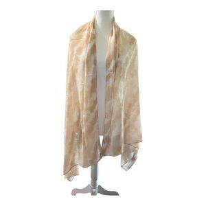 Colleen Lopez Beige Tie-Dye Sheer Scarf – One Size